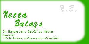 netta balazs business card
